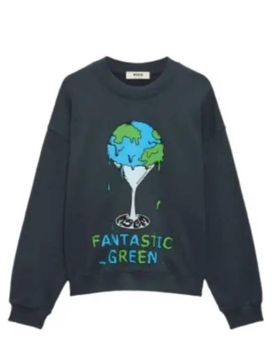 Msgm Long-Sleeve Sweatshirt With Playful Globe Graphic