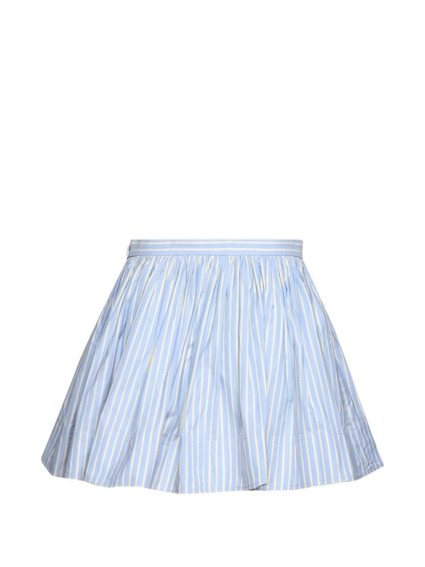 Rabanne Blue Cotton Cropped Skirt