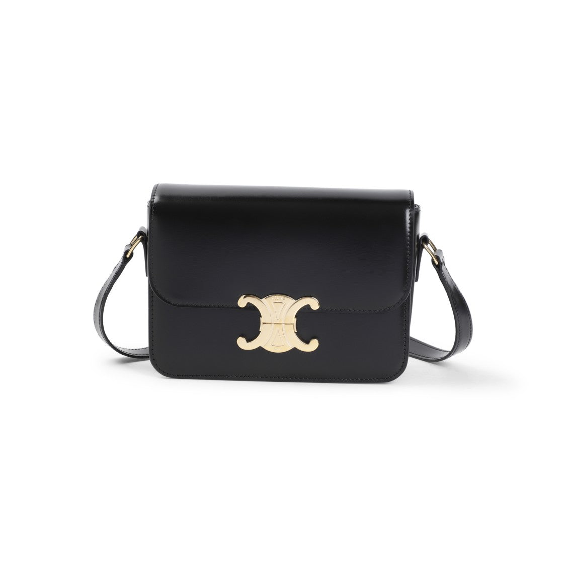 Celine Structured Black Calfskin Shoulder Bag