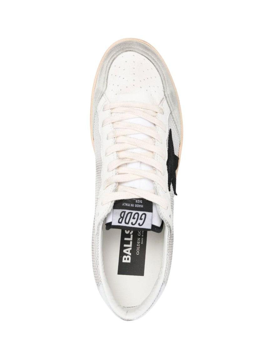 Golden Goose Black Iconic Star Detail Grey Mesh Low-Top Sneakers