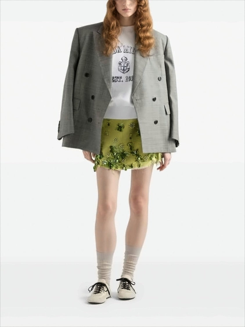 Prada Long-Sleeve White Logo Print Prada Sweatshirt