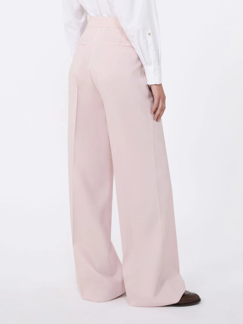 Max Mara Pink Girone Pleated Wide-Leg Trousers