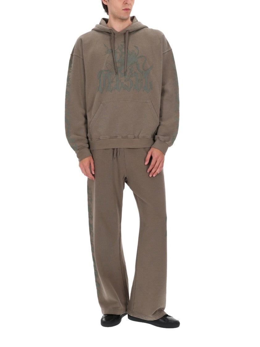 Diesel Cotton Hemp Graphic Logo Hoodie