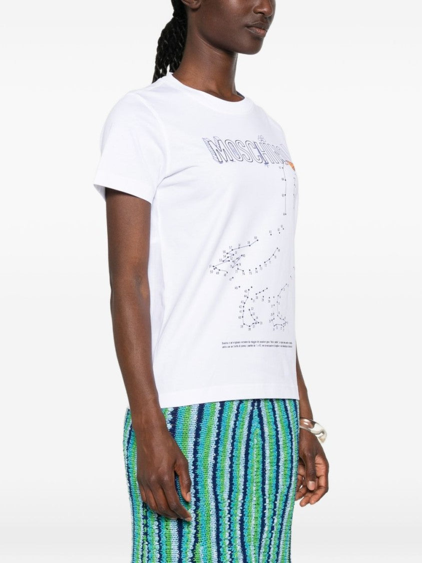 Moschino Playful Graphic Silk And Nylon Top