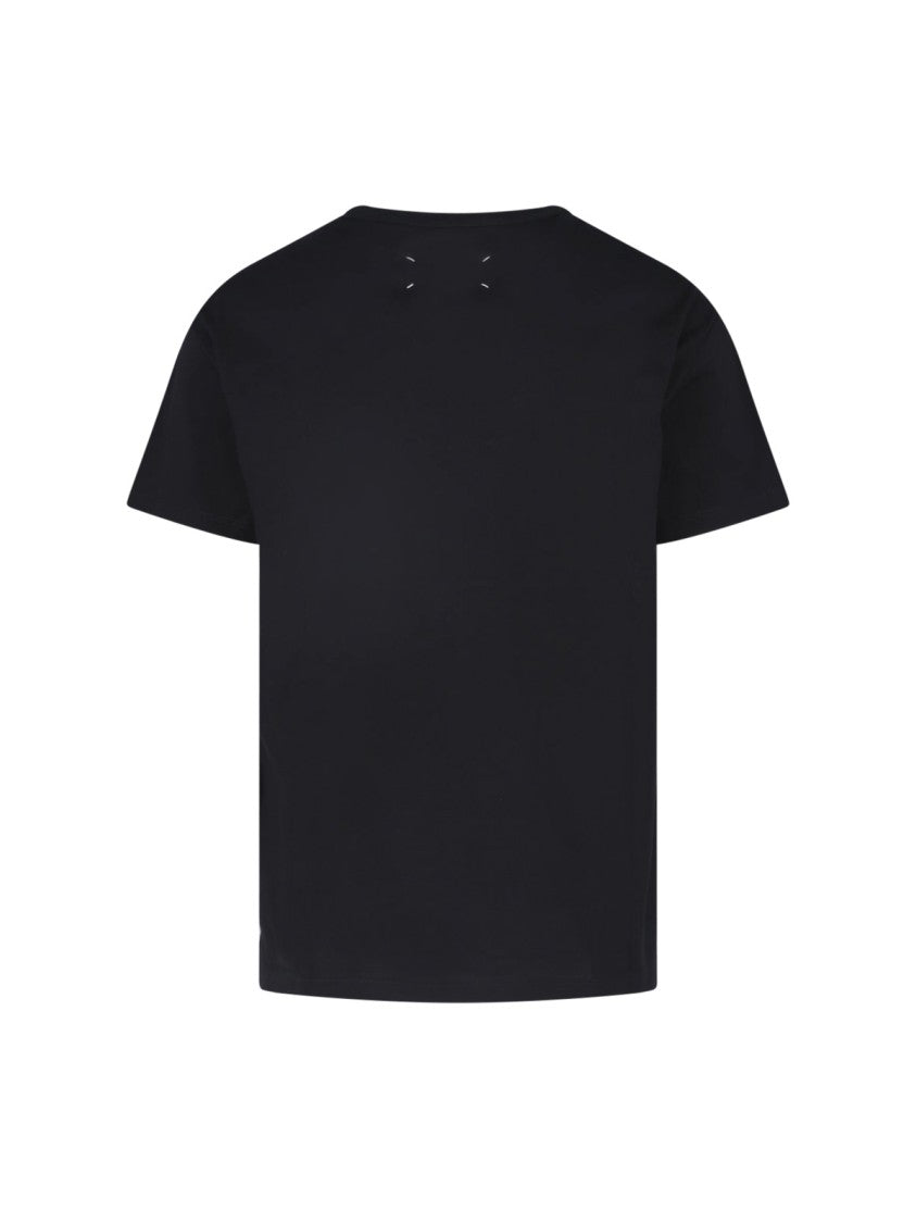 Maison Margiela Black Logo Embroidered Cotton T-Shirt