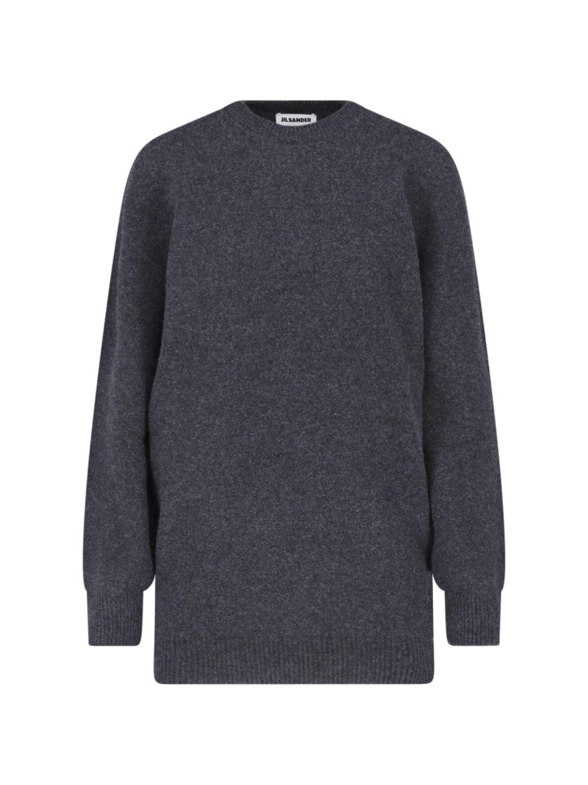 Jil Sander Grey Cashmere Wool Crewneck Sweater