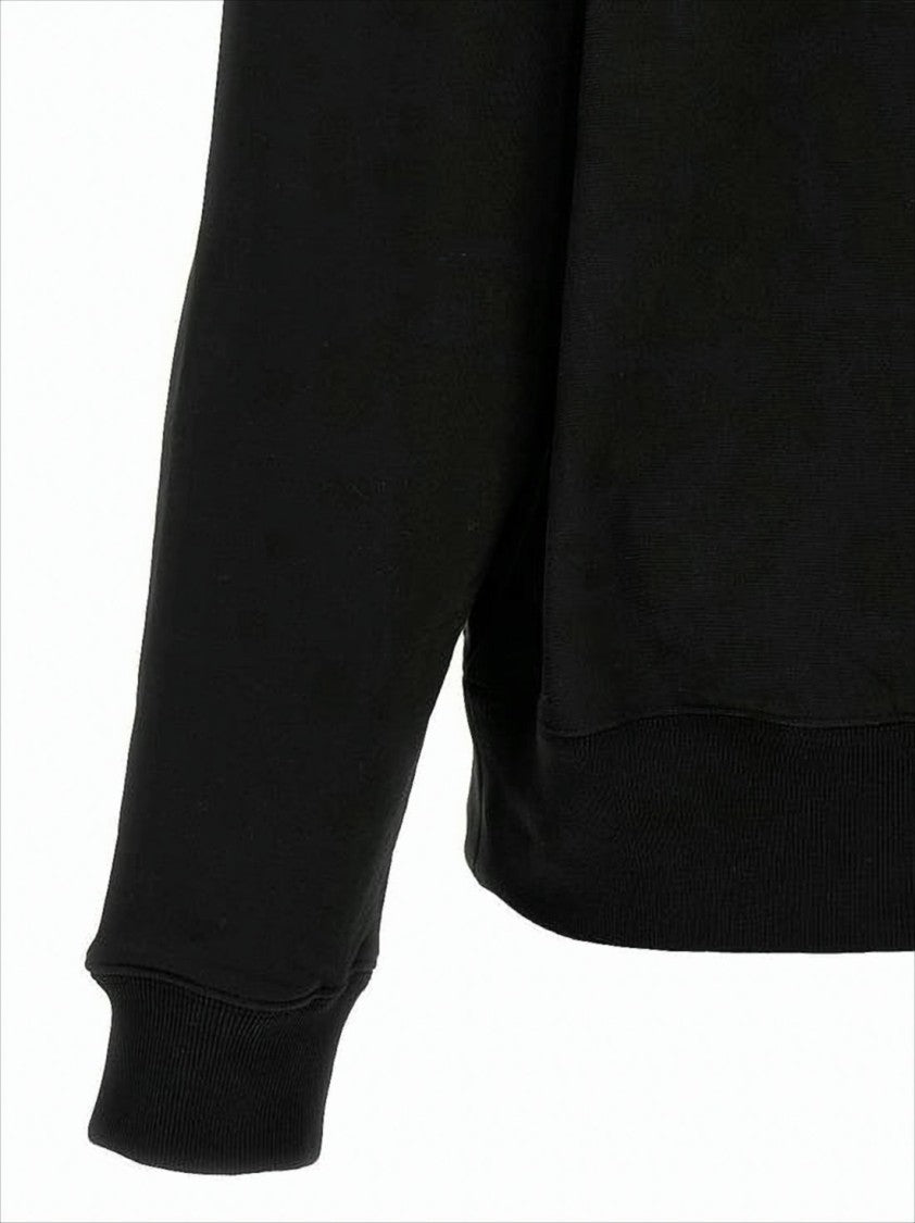 Kenzo Classic Black Cotton Hoodie With Subtle Logo