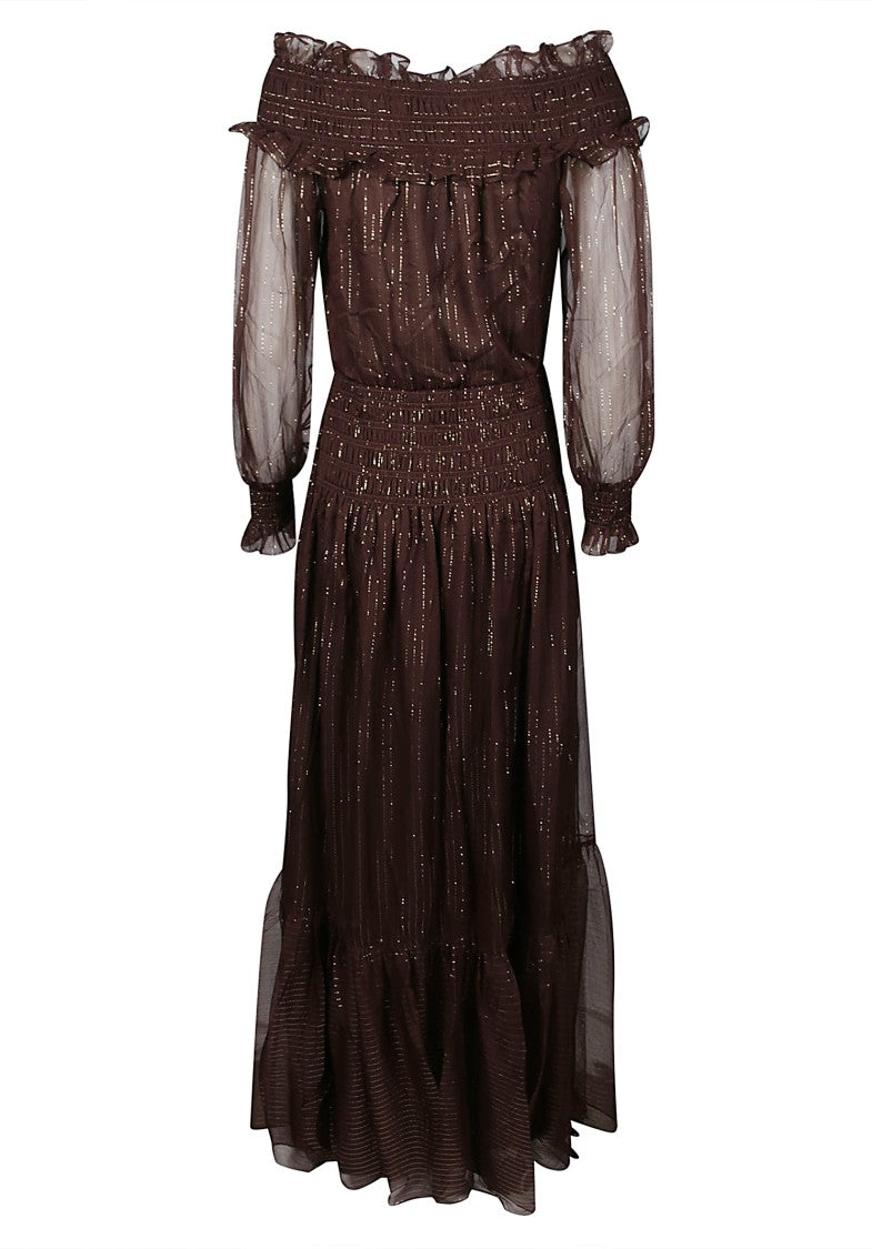 Self-Portrait Georgette Sheer Silk Maxi Dress