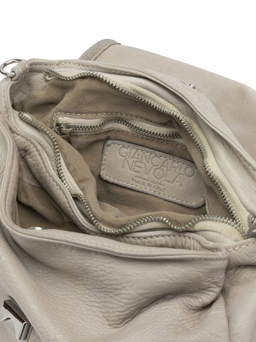 Giancarlo Nevola Woven Flap Detail Leather Handbag With Versatile Carrying Options
