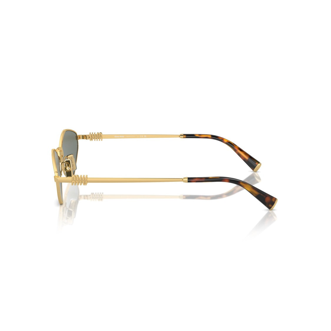 Miu Miu 0Mu 56Zs Geometric Gold-Tone Metal Sunglasses