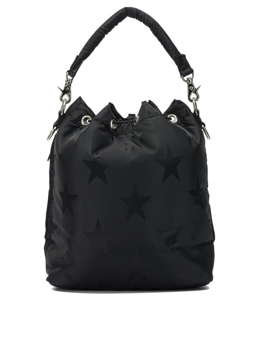 Porter Yoshida & Co. Compact Black Nylon Jacquard 'Flag' Handbag