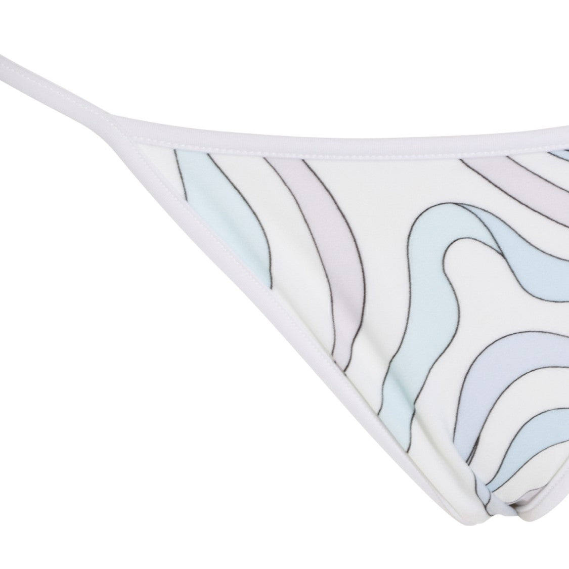 Emilio Pucci Minimalist Bikini Bottom With Thin Side Straps And Wavy Pattern