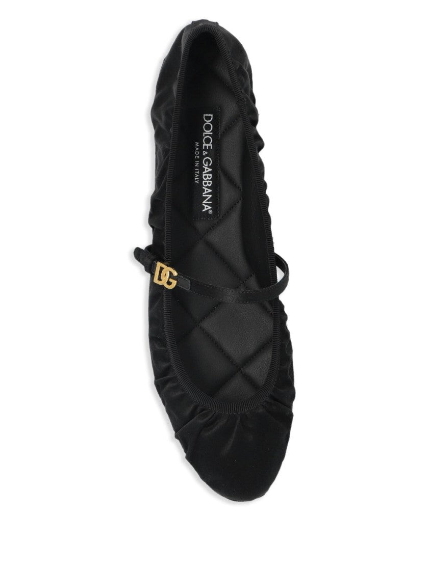 Dolce & Gabbana Logo-Buckle Ballerina Shoes