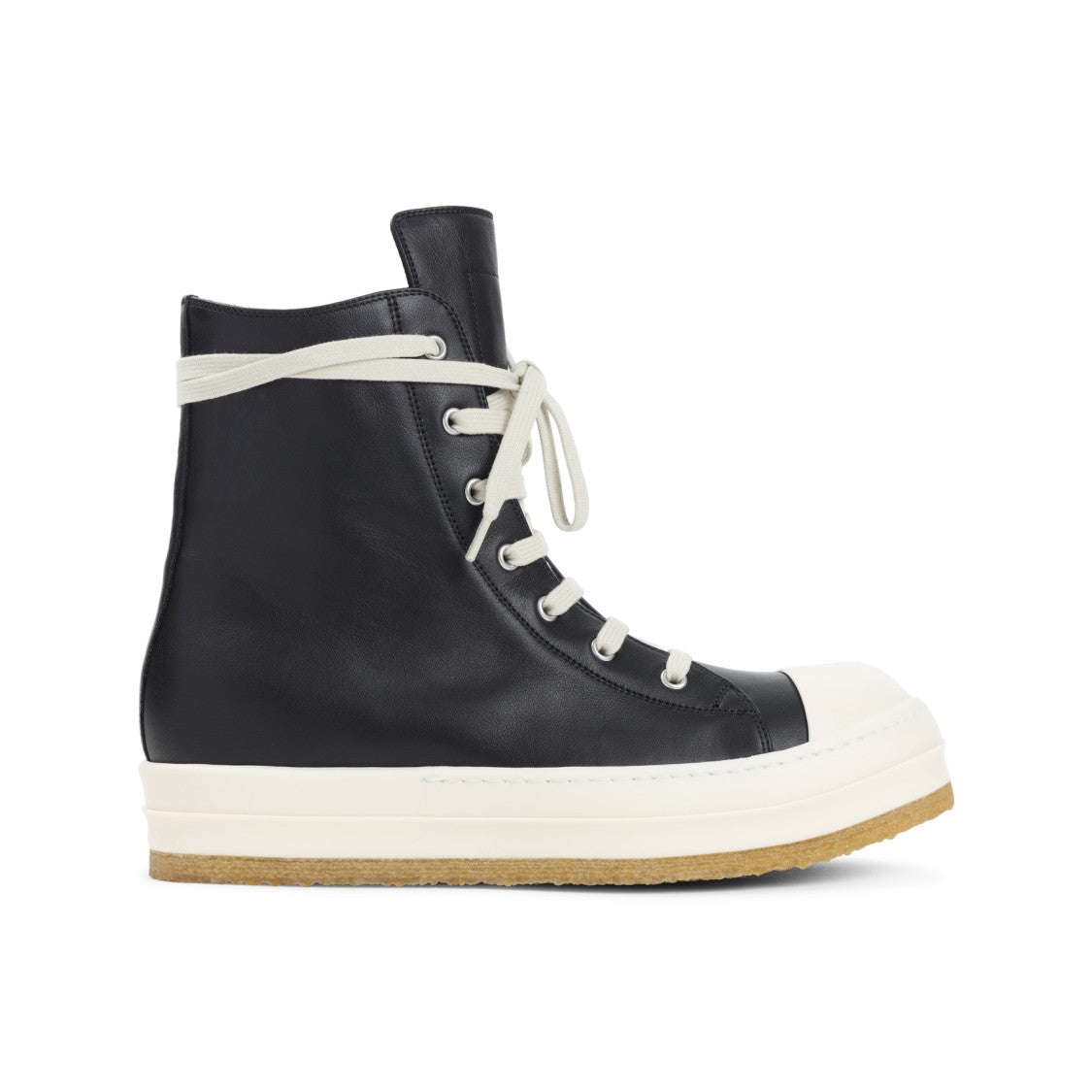 Rick Owens Black Leather Creep Sneakers