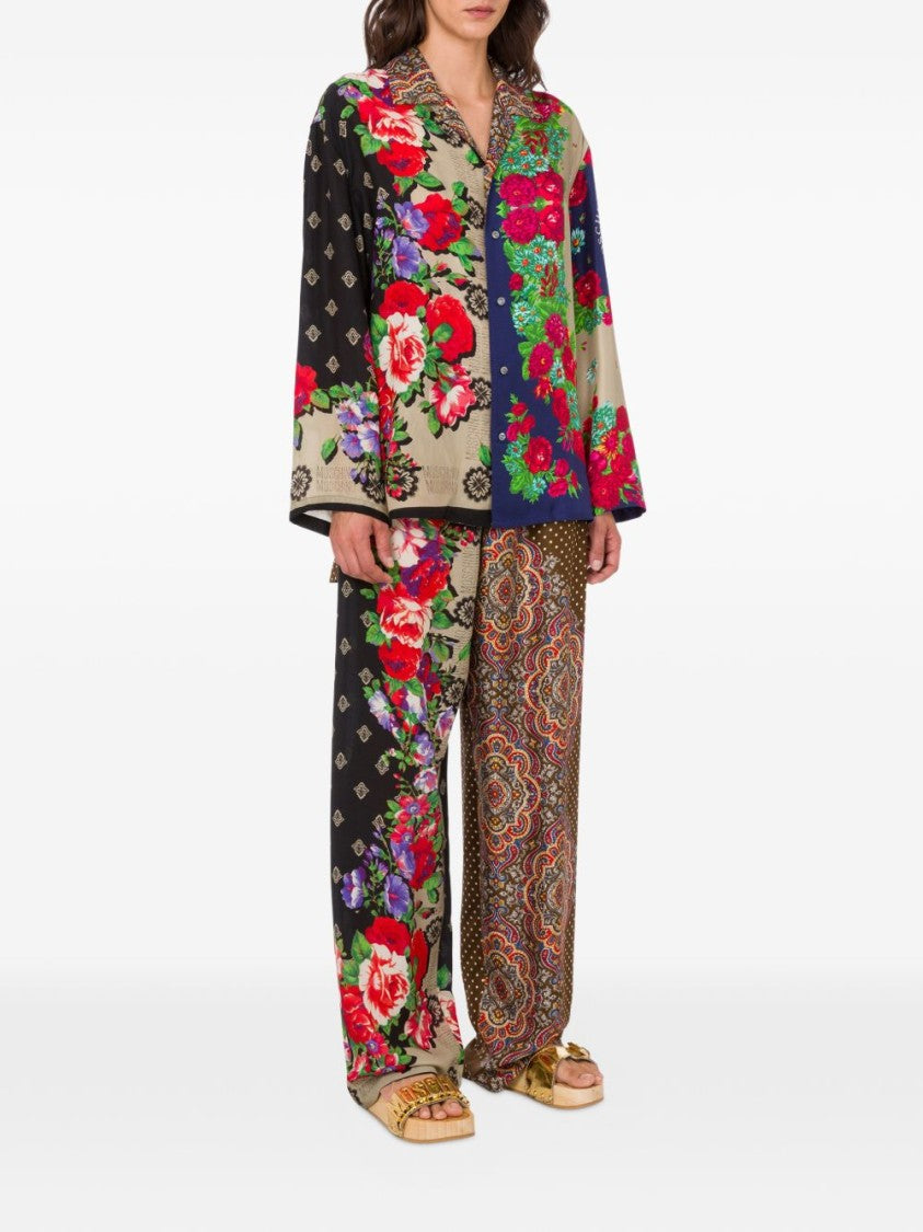 Moschino Multicolour Silk And Nylon Patterned Top