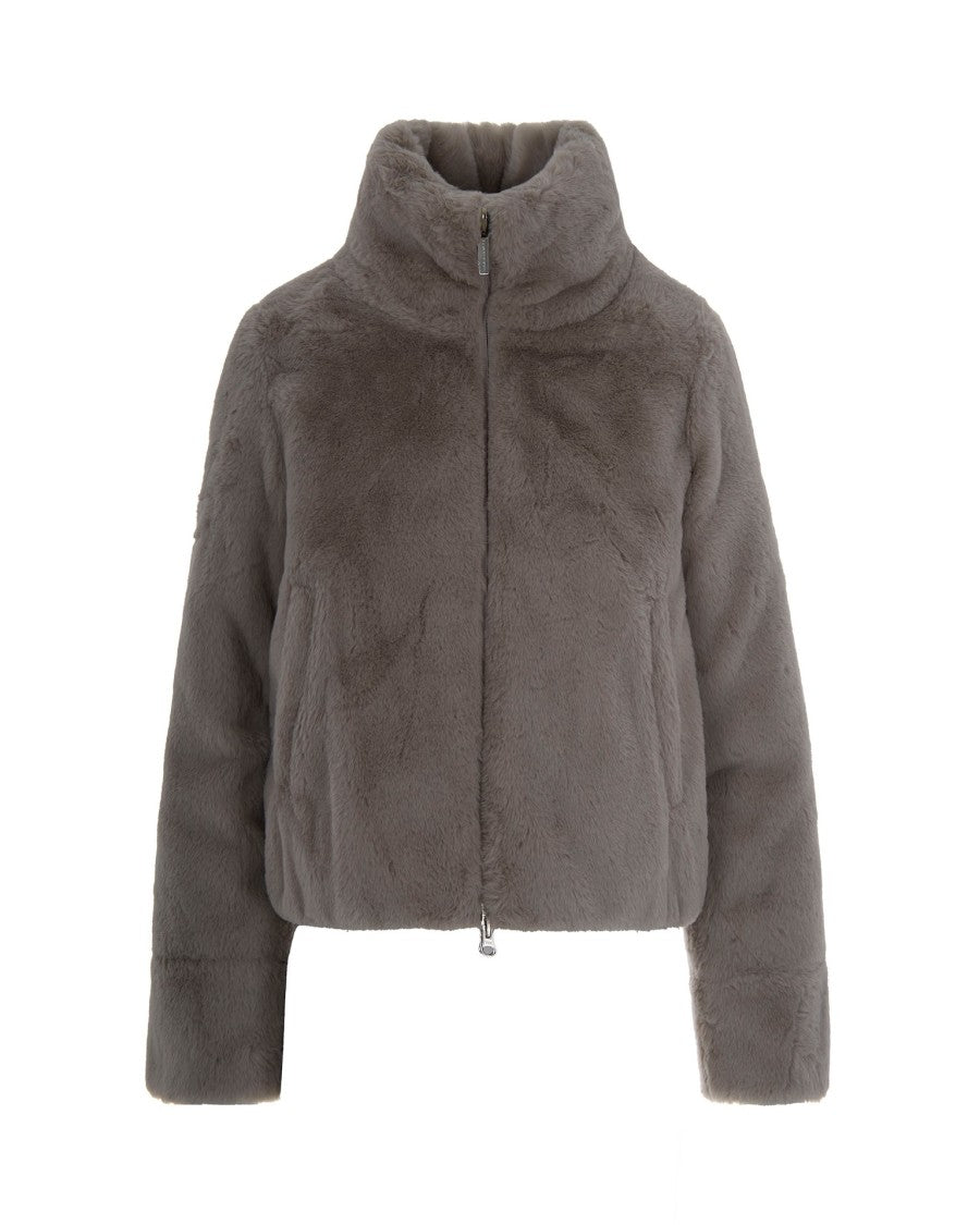 Colmar Originals Reversible Faux Fur Down Jacket In Sand