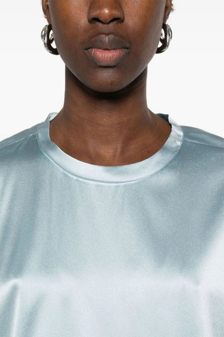 Pinko Silk Blend Top With Cap Sleeves