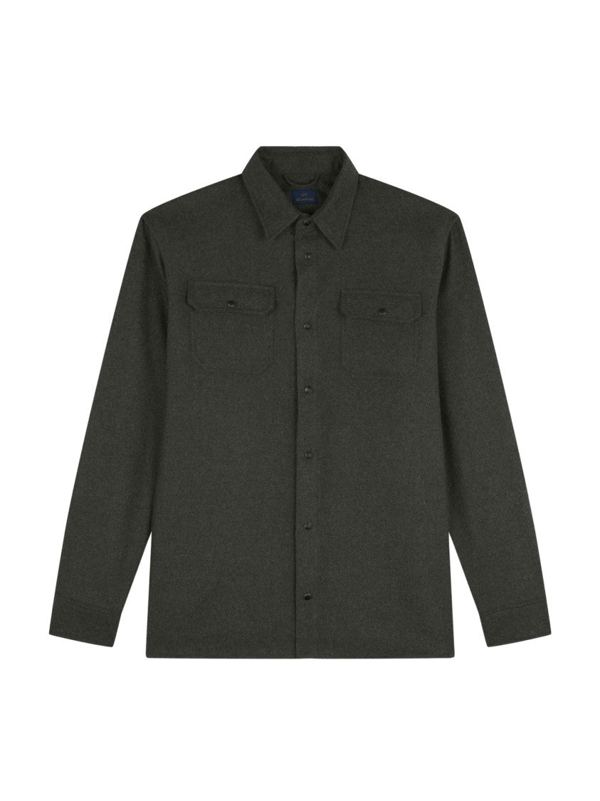 Paul & Shark Boxy Silhouette Wool Blend Jacket With Classic Collar And Flap Pockets