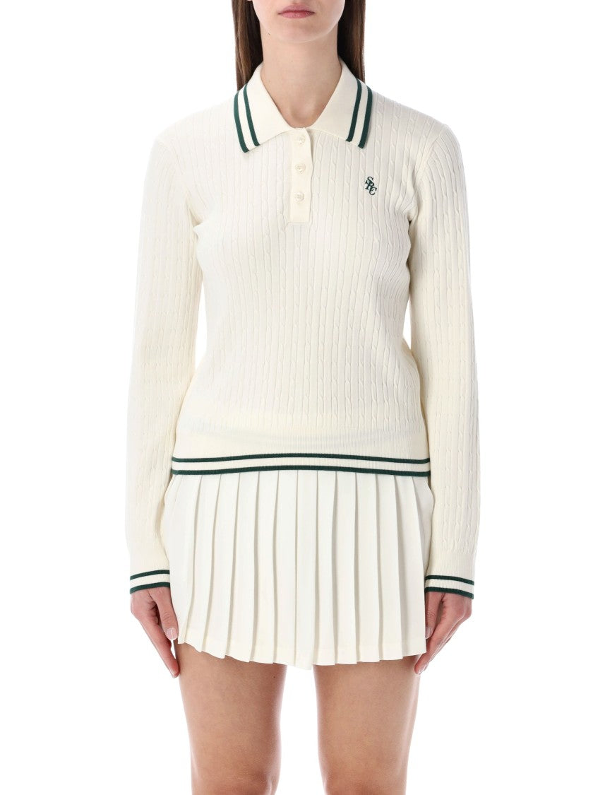 Sporty And Rich Src Mini Cable-Knit Polo