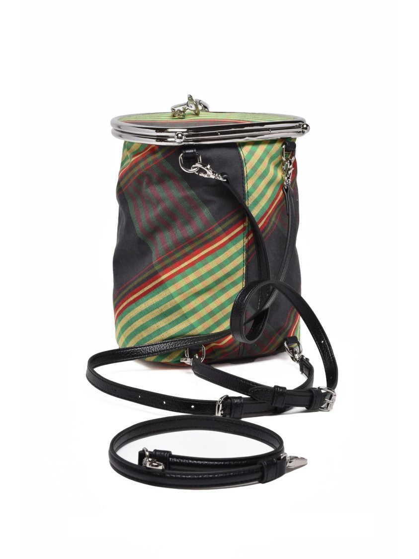 Vivienne Westwood Multicolored Olive Round Frame Crossbody Bag With Artistic Lining