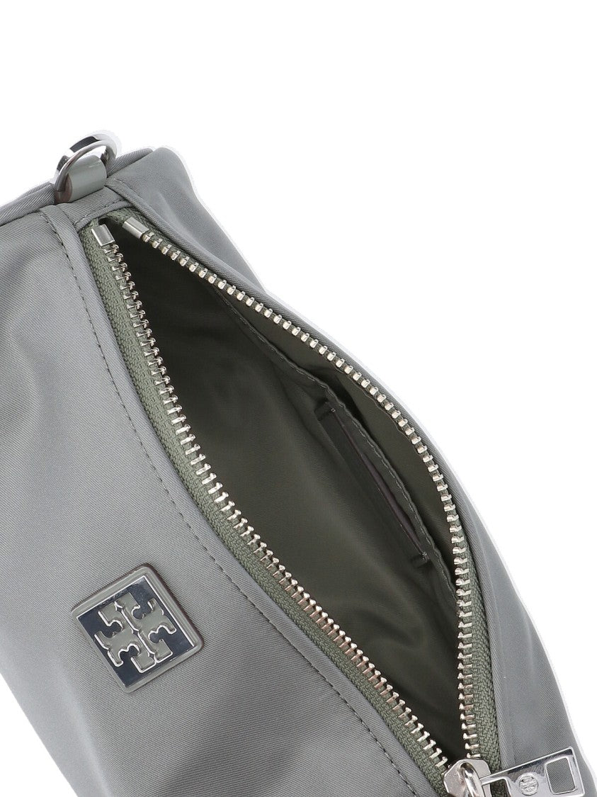 Tory Burch Cylindrical Grey Nylon Shoulder Bag