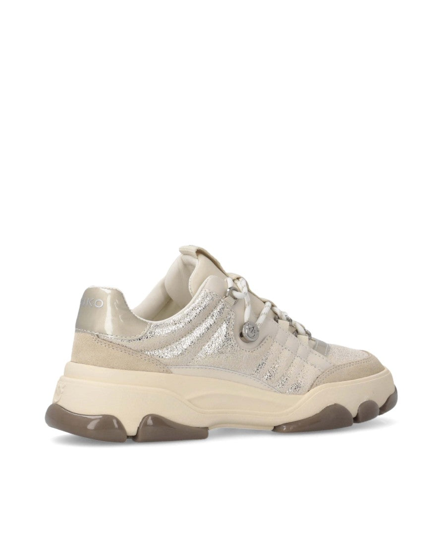Pinko Platinum Suede Athena 01 Sneakers