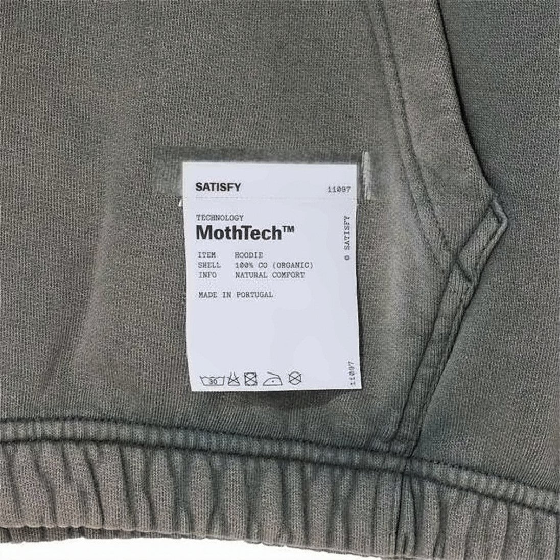 Satisfy Washed Grey Hoodie With Relaxed Fit And Distressed Details