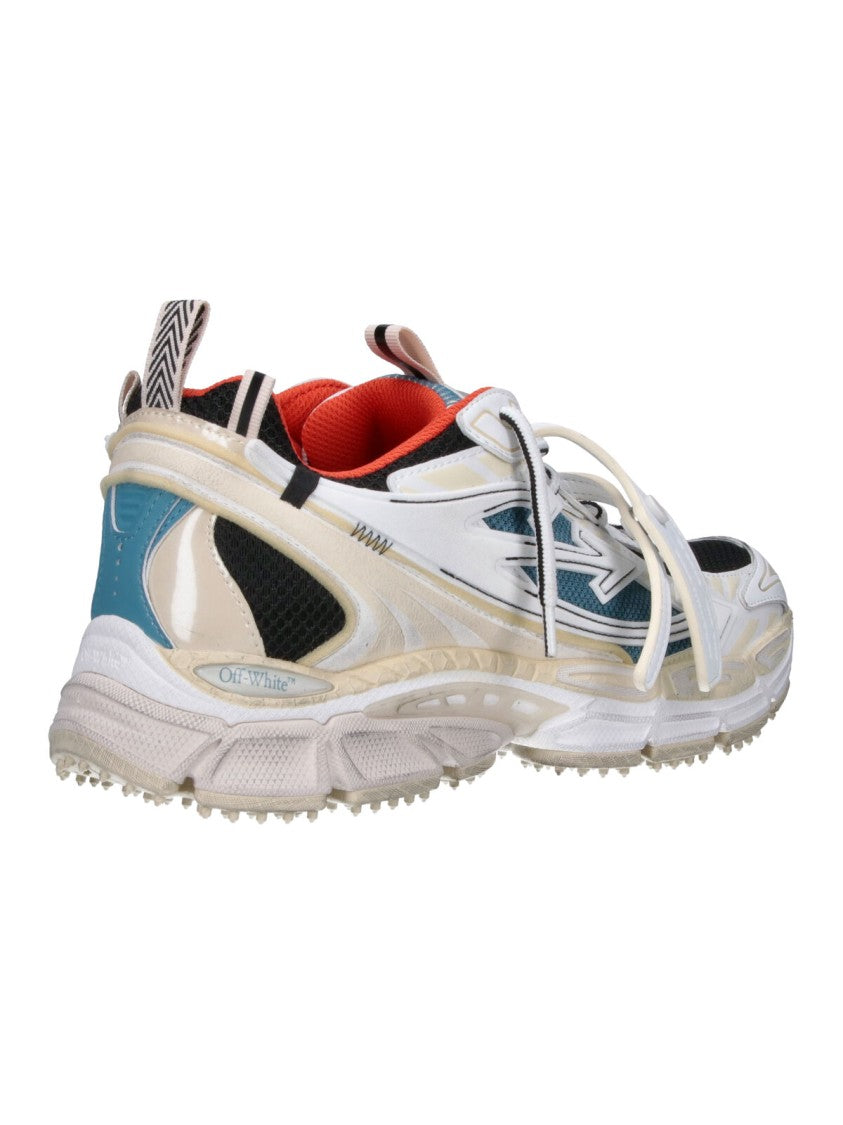 Off-White Multicolor Mesh Fabric Rubber Sole Sneakers