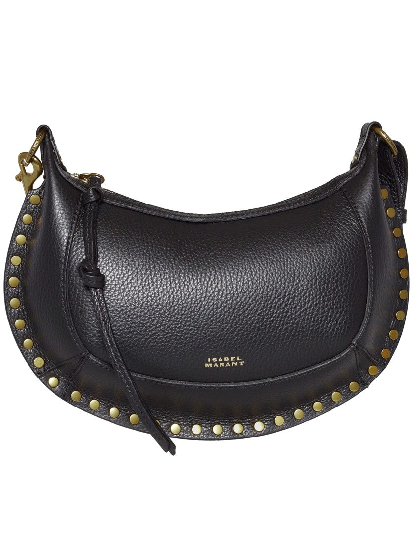 Isabel Marant Crescent-Shaped Shoulder Bag With Textured Leather And Metal Studs