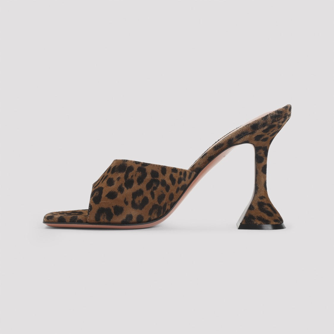 Amina Muaddi Leopard Suede Leather Lupita 95 Slippers