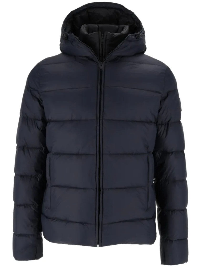 Fay Padded Down Jacket With Horizontal Quilting And Hood