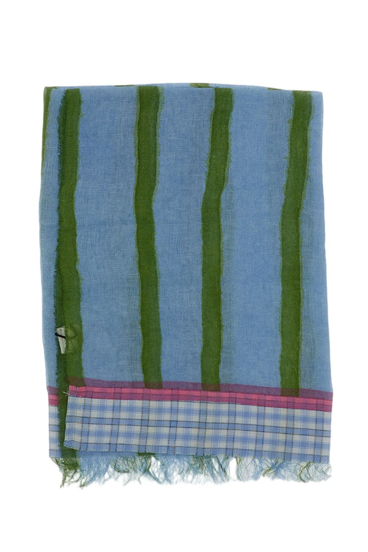 Exquisite J Lightweight Multicolour Scarf With Frayed Edges