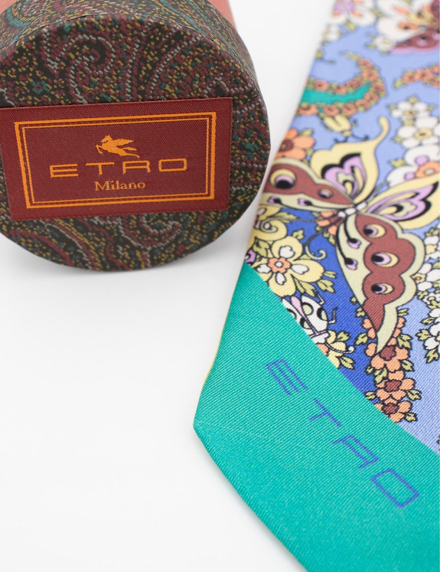 Etro Micro Paisley Silk Twill Scarf