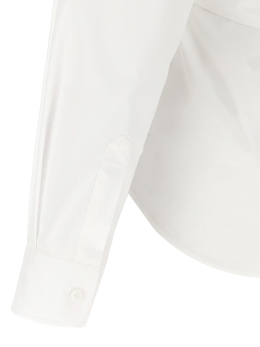 Moschino One-Shoulder Cotton Poplin Shirt With Asymmetric Design And Sash Detail
