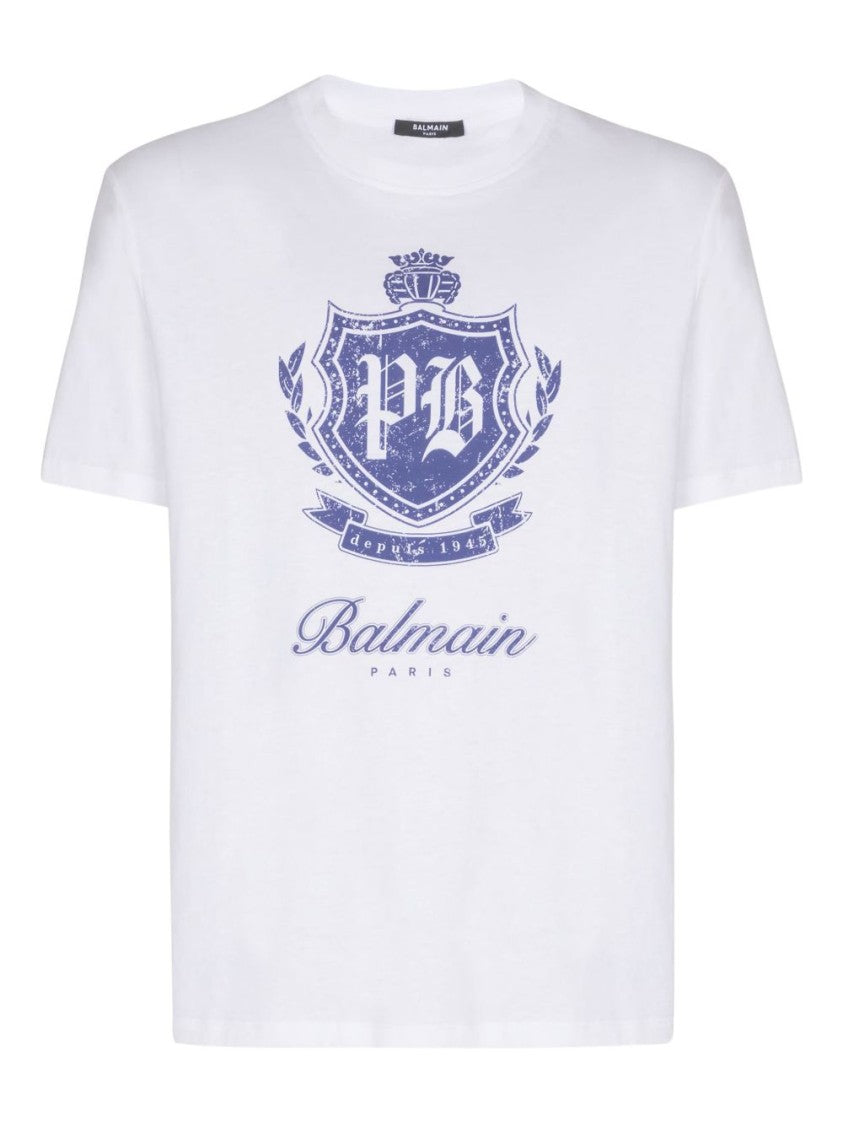 Balmain Graphic-Print White T-Shirt