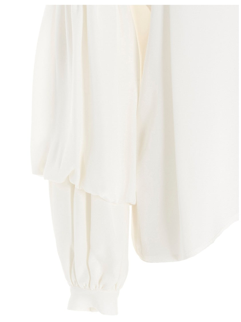 Di.La3 Pari' Puff-Sleeve Silk Shirt