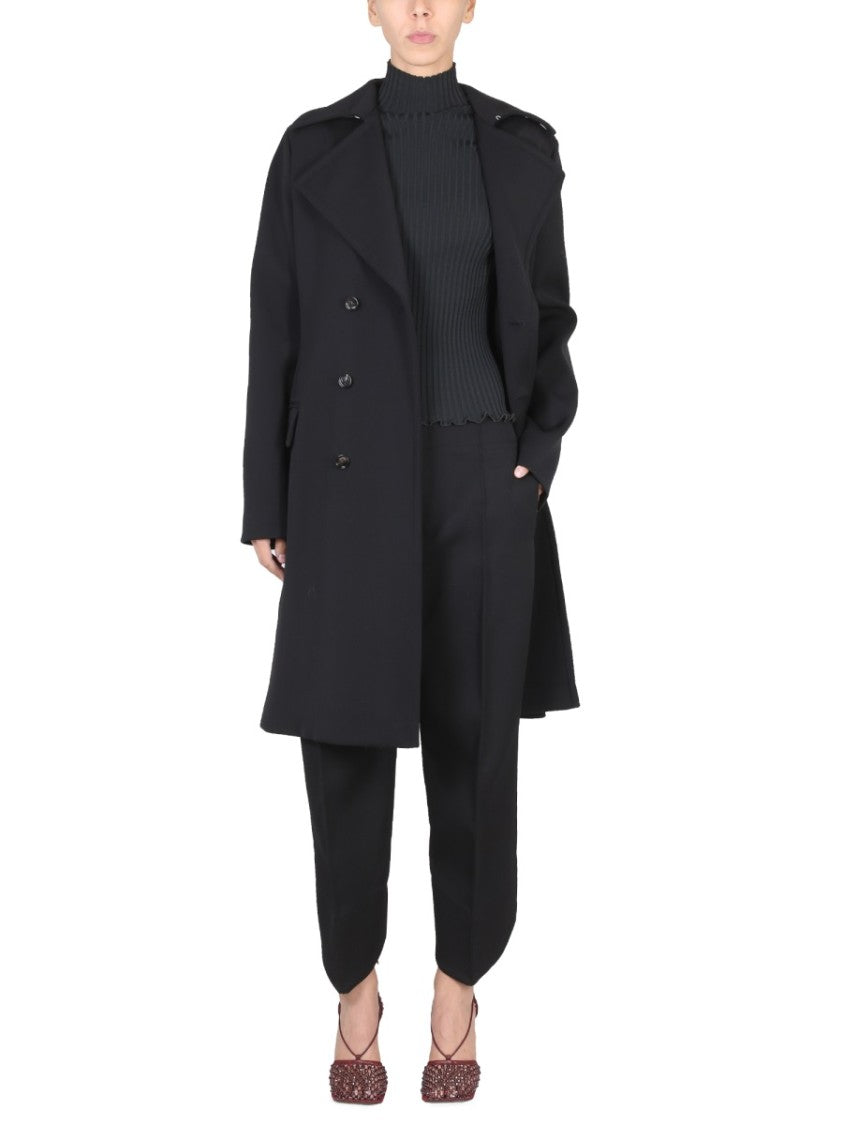 Bottega Veneta Double-Breasted Coat With Convertible Collar And Tailored Fit