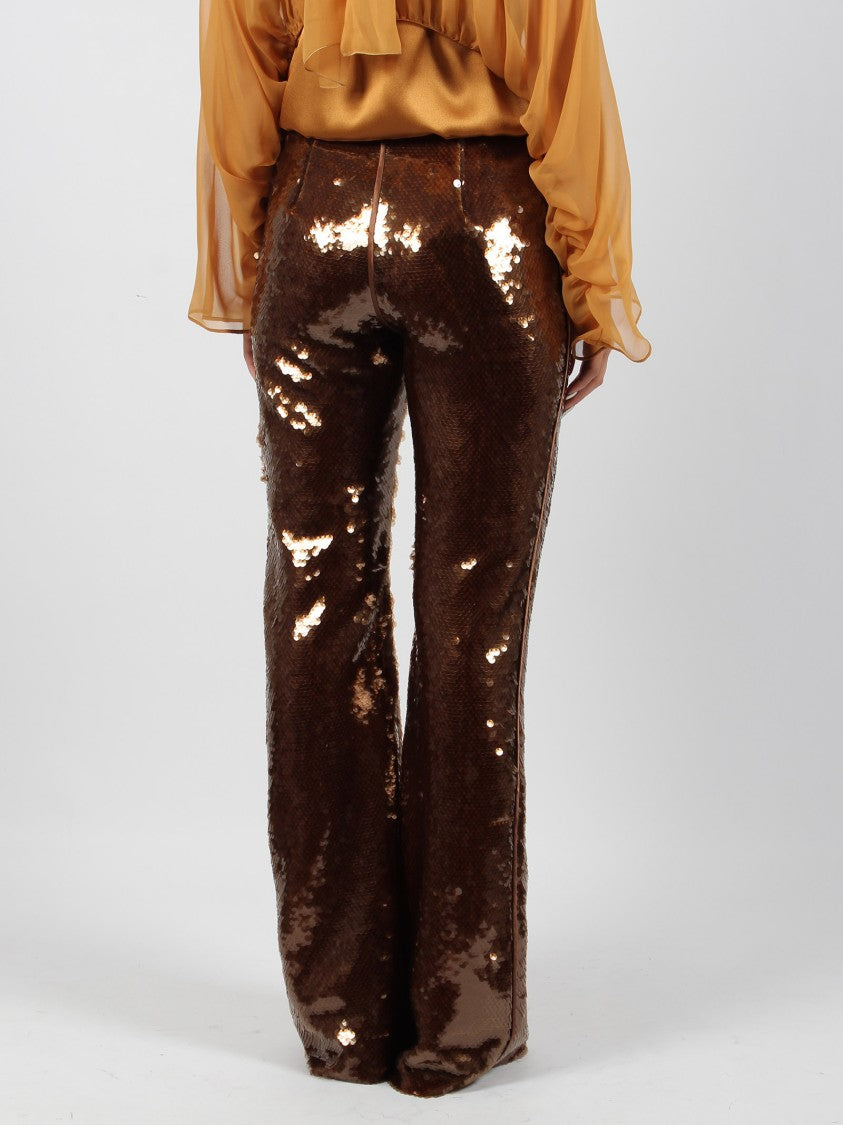 Alberta Ferretti Sequins Flared Trousers