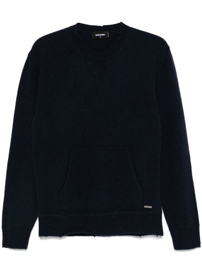 Dsquared2 Relaxed Fit Sweater With Classic Crew Neckline