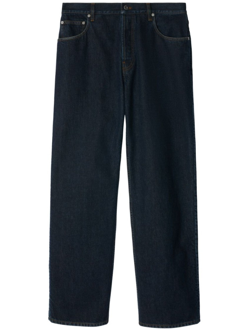 Burberry Navy Blue Straight-Leg Jeans In Organic Cotton Blend