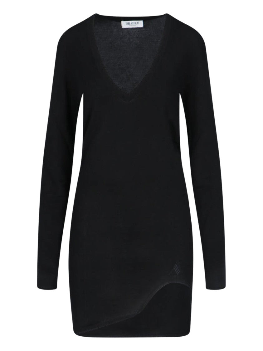 The Attico Asymmetric Mini Dress – Black