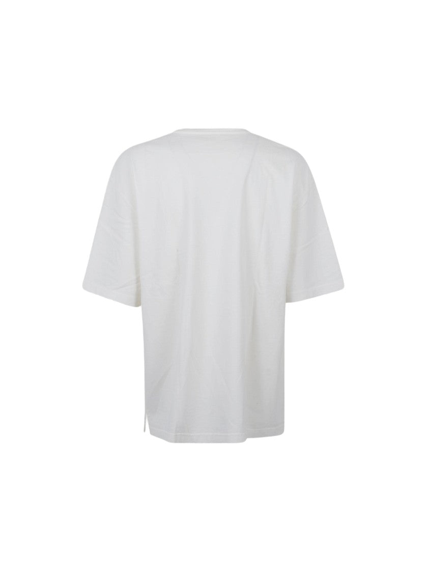 Lemaire Classic White Cotton T-Shirt With Pocket Detail