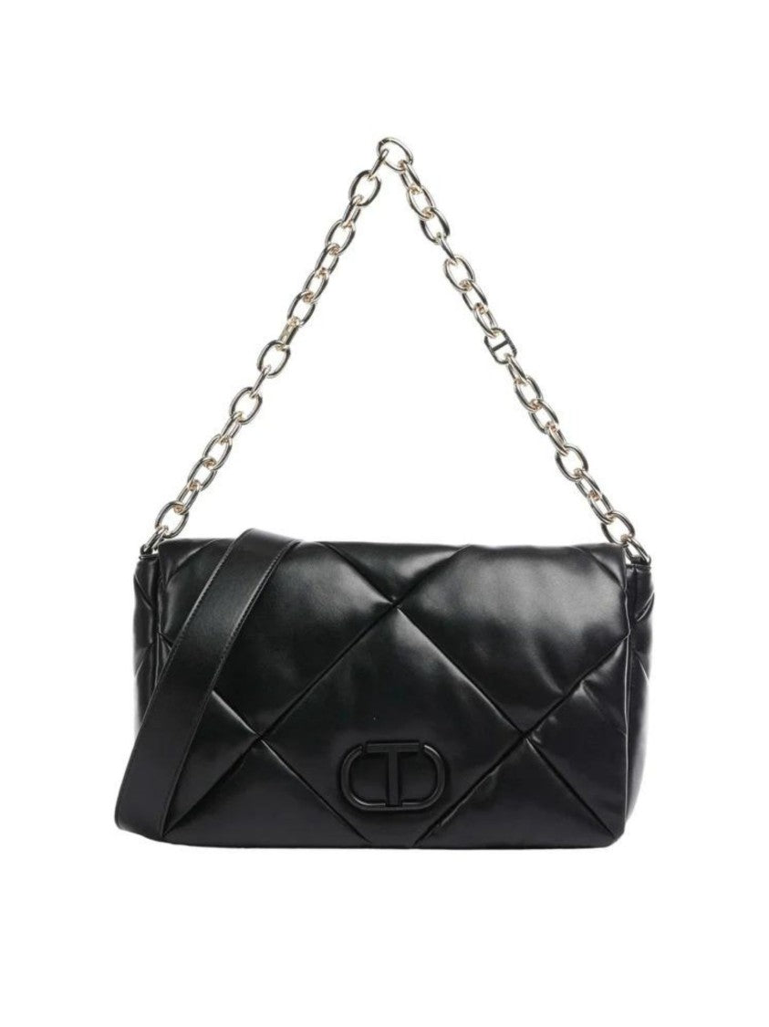 Twin-Set Maxi Quilted Faux Leather Shoulder Bag