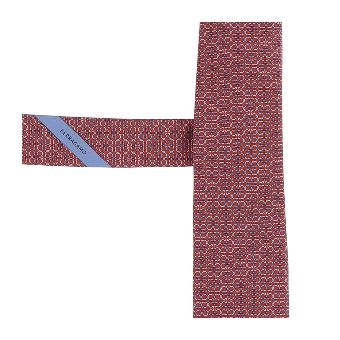 Salvatore Ferragamo Red Patterned Silk Tie