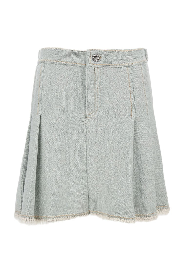 Barrie Pleated Skirt With Buckled Waistband And Textured Finish