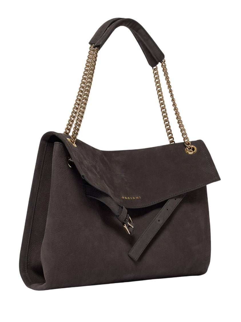 Claudio Orciani Venus Nabucco Midi Nubuck Leather Shoulder Bag