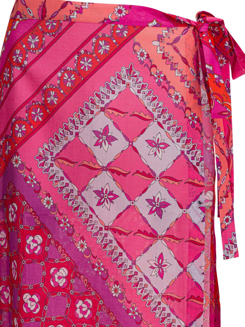 Pucci Festa Print Midi Skirt