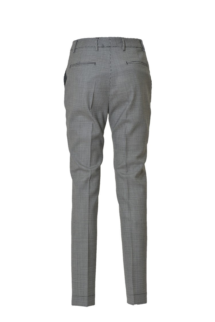 Tonello Slim Trousers In Houndstooth Virgin Wool Twill
