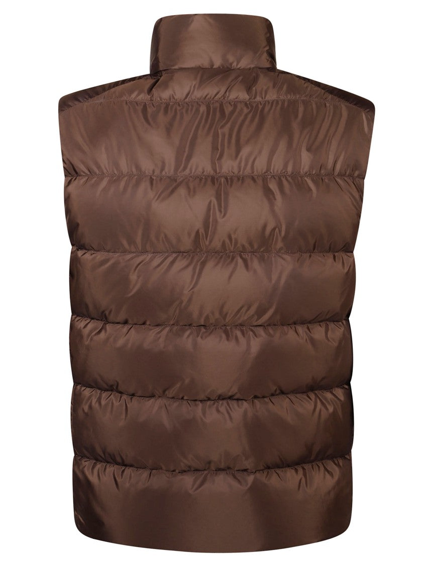 Prada Quilted Sleeveless Coat With High Collar