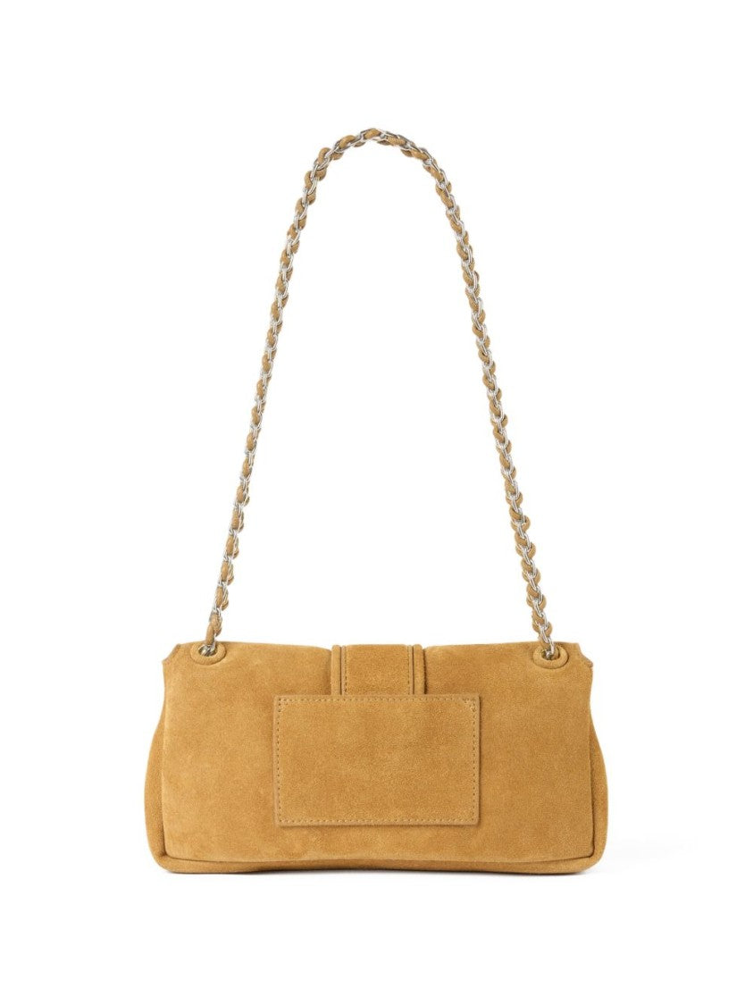Jacquemus Camel Brown Suede Interwoven Chain Bag